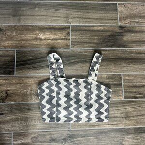 Cider Black White Crop Top Tank Top Size Medium Striped